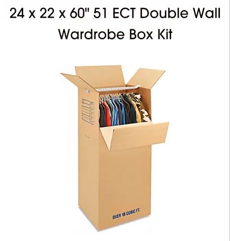 TWO Cardboard Wardrobe Moving/Storage Boxes
