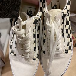 Beige Checkered Vans