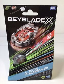 Beyblade X Scythe Incendio 4 60T Starter Pack Spinning Top And Launcher Set New