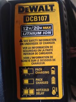 DeWalt DCB107 12v/20v max lithium ion battery charger