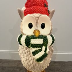 32" Light Up Christmas Owl Blow Mold