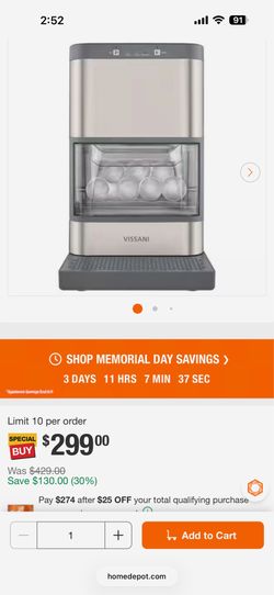 Vissani countertop ice maker