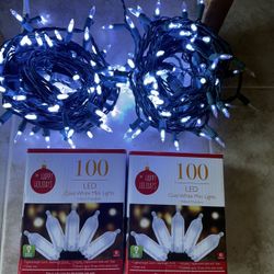 2 New Boxes of 100 Cool White Mini Lights Indoor/Outdoor