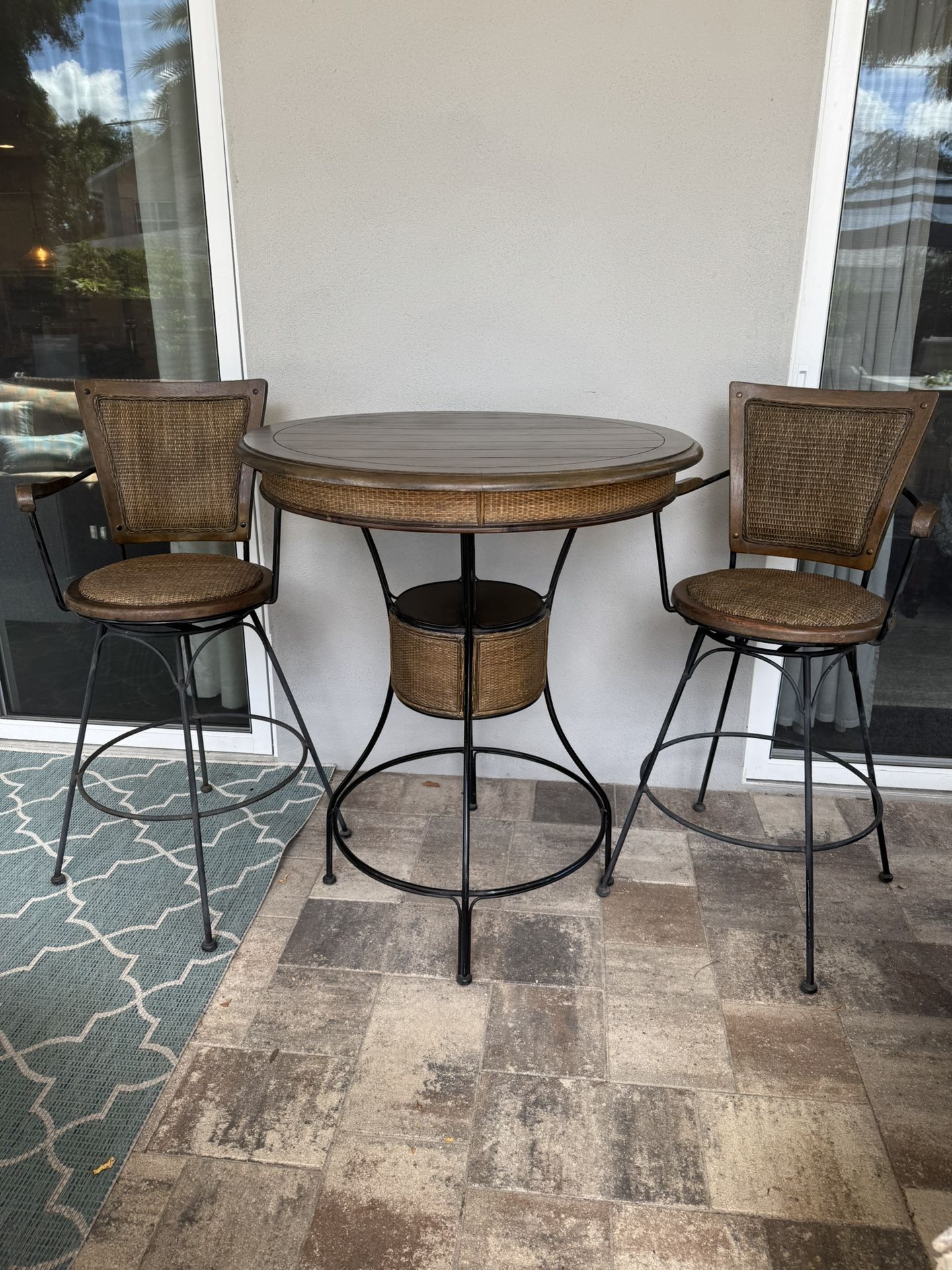 Bar Table And 2swivel Chairs