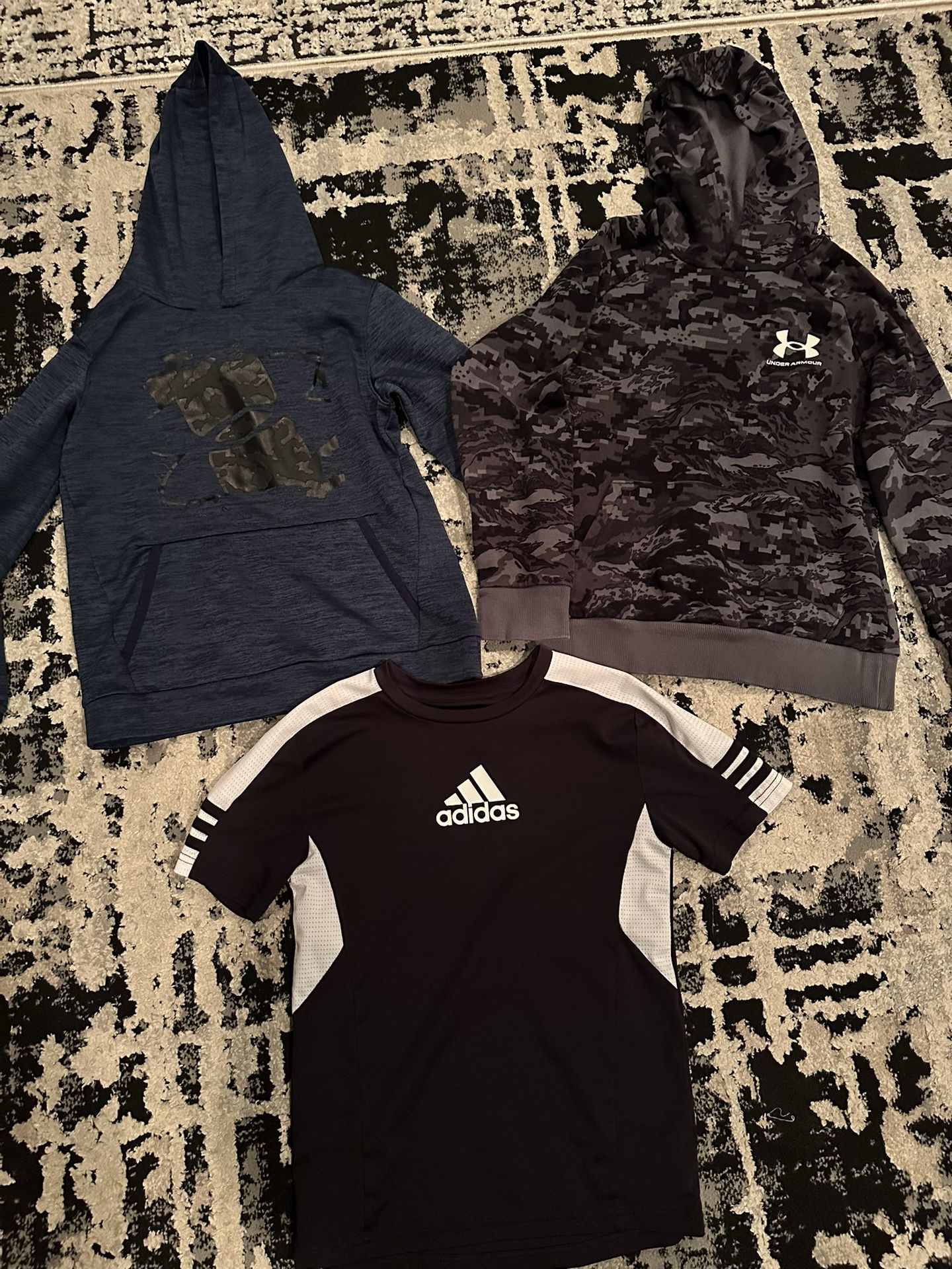 Boys, hoodie, sweatshirts, T-shirt, size medium eight under armor and Adidas