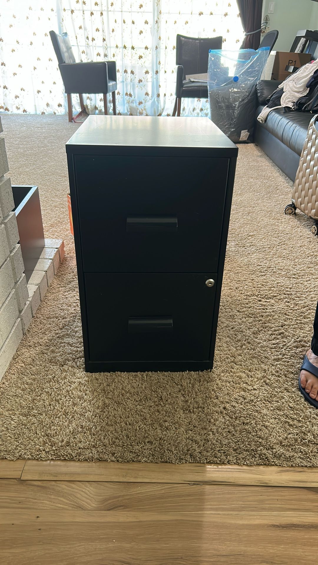 Stainless Steel Black File Cabinet