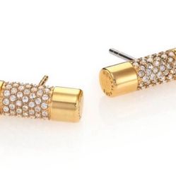 Michael KORS Gold Pave Swarovski Crystal Bar Stud earrings NWOT