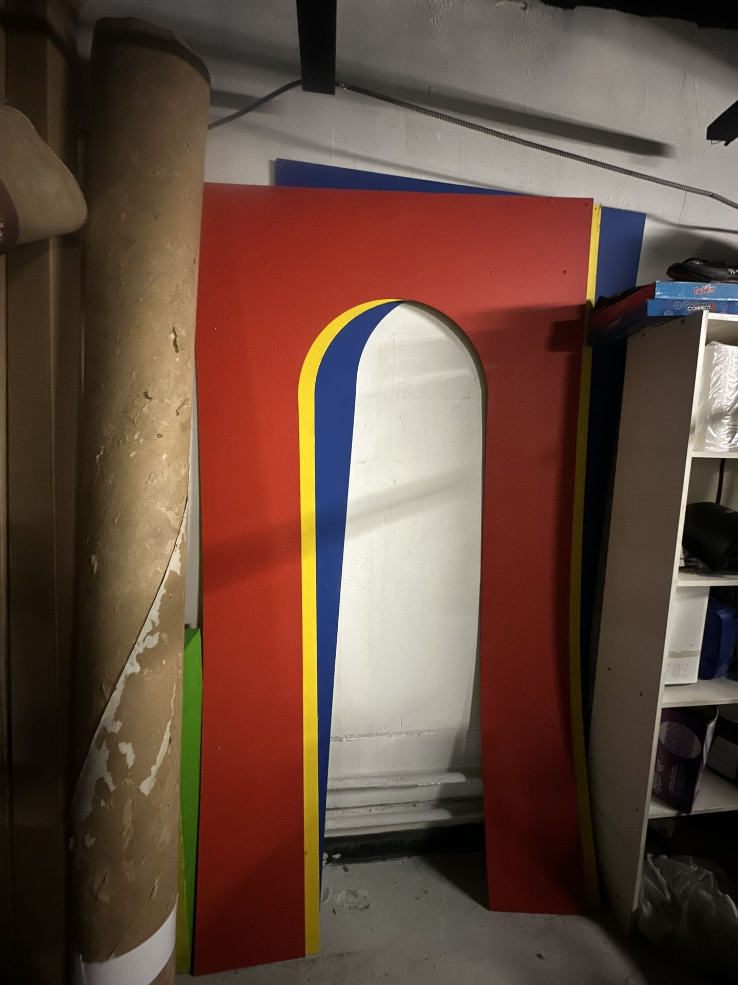 3 Cylinder, Arch, Colorful, Backdrops Red yellow blue