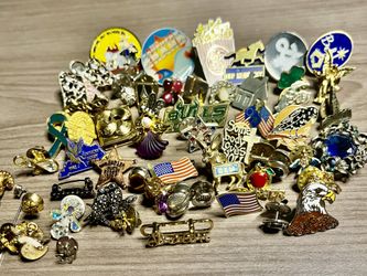 So many pins. All different sizes and logos. Some new some used. As is. What you see is what you get. Make me an offer I can’t refuse. Please feel fre