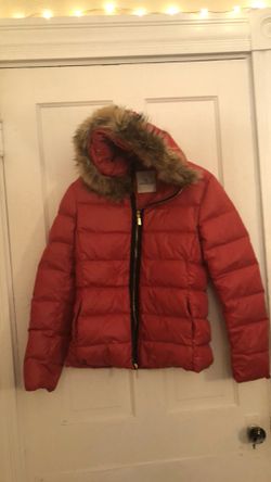 Moncler red down puffer jacket M