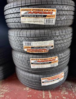 Vendo set de llantas nuevas 225/70R16 marca Arroyo con 50,000 mil millas de garantía