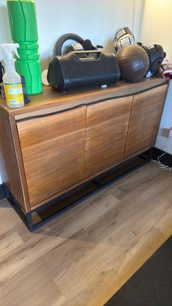 Wood and Metal Sideboard Cabinet