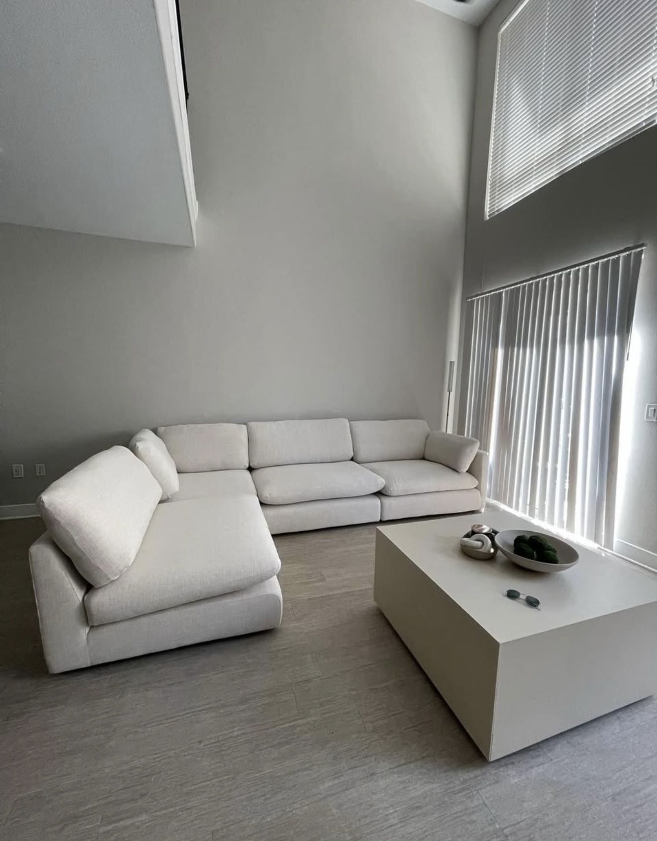 White/ Beige Sectional Couch