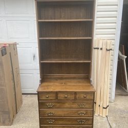 3 Drawer Cabinet With Bookshelf Hutch