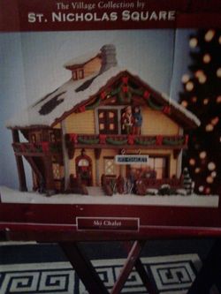 Illuminated Christmas Ski Chalet