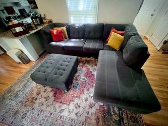 Sectional Couch with Storage Ottoman