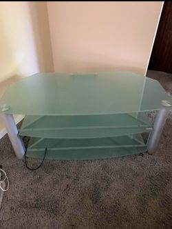 Furniture Design (3) Tier Clear Glass TV Stand
