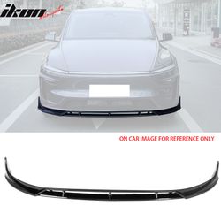 Fits 2025-2026 Tesla Model Y Juniper Front Bumper Lip 4PC Gloss Black Car Spoiler