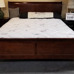 Brand New Dark Cherry/Gray/Black/White King Or CA King Sleigh Bedframe