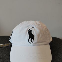 Polo Ralph Lauren #3 BIG PONY Adjustable Leather Strapback Mens White Hat: OS