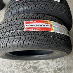 225/60/16 Two Firestone Firehawk Tires New 