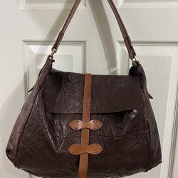 Leather Bag with Canvas Insert from Malaysia