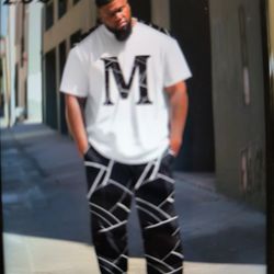 Pajama two pieces pants and T-shirt Size 9XL