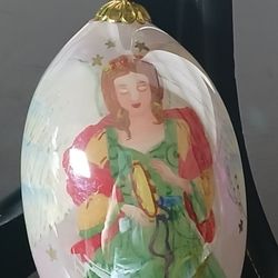 Pier 1 Li Bien Angel Christmas Ornament Hand Painted Blown Glass 2009 w/Box
