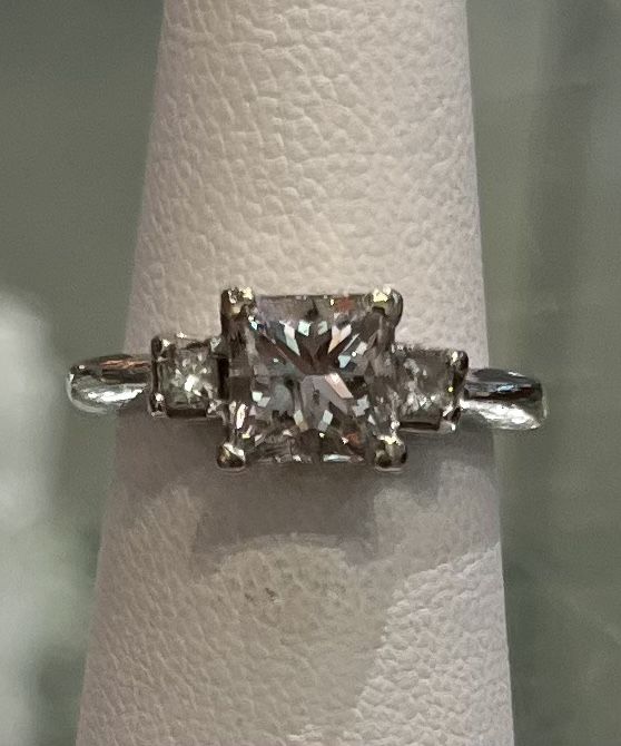 Princess Cut Diamond Engagement Ring 1.62 CT G SI3 Ideal EGL USA White Gold