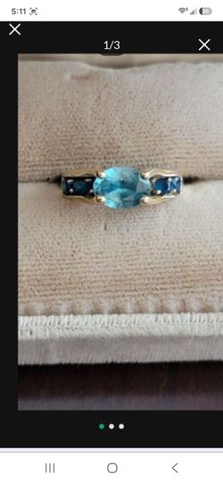 Blue Zircon and Royal Appetite 14kt ring