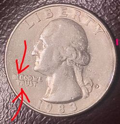 Rare 1983 Quarter with strike errors.