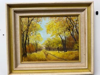 Original hand painted landscape Monet renoir picasso style Signed Luba