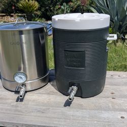 Gas One Brew Kettle & Northern Brewer Mash Tun Homebrew Combo w/ Valves