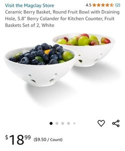 Black Ceramic Berry Plates 4pc