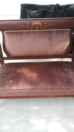 Antique loveseat and two chairs on the side one small one medium the whole set