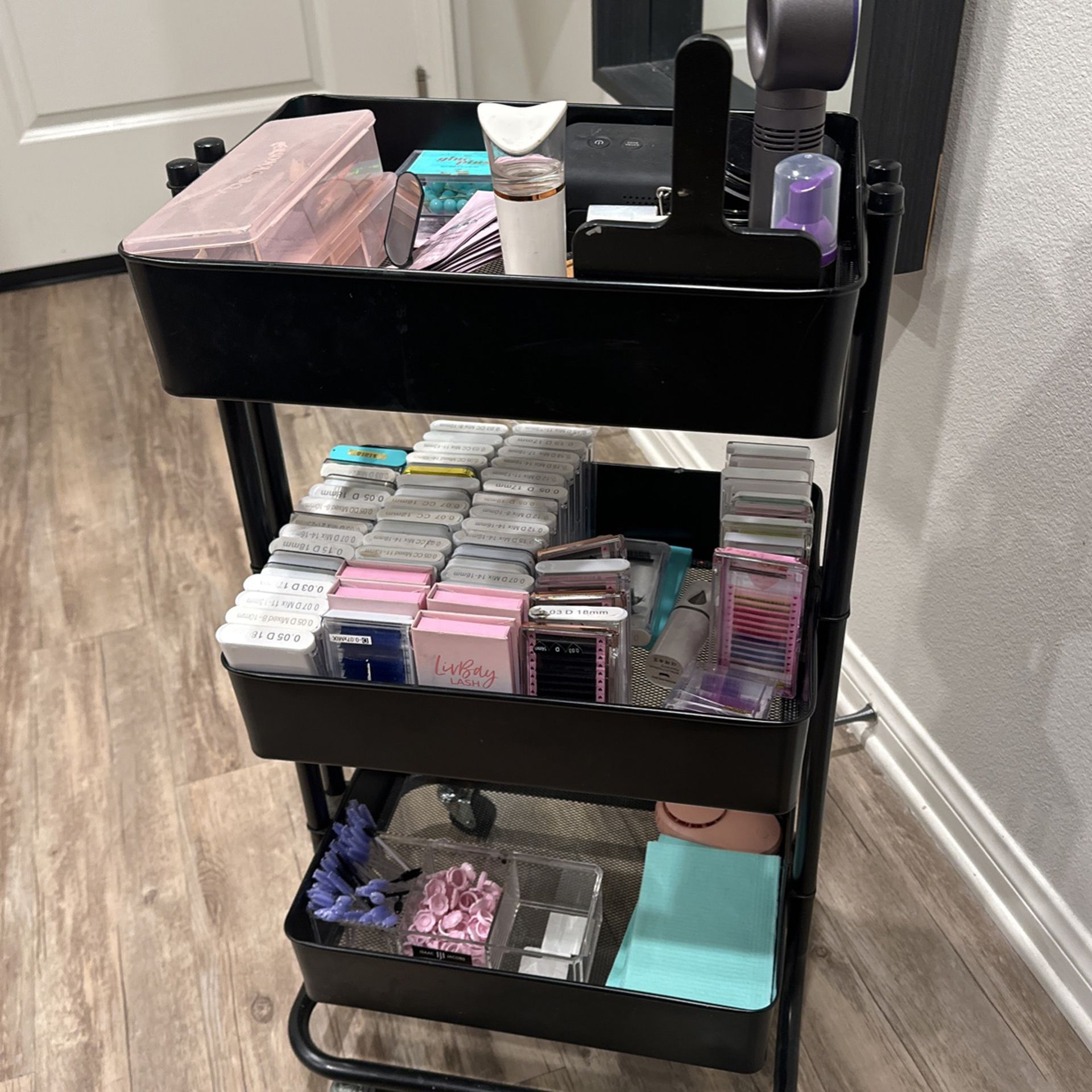 Lash Cart With Supplies 