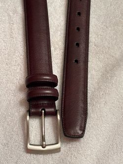 Burgundy Leather Belt Silver Buckle