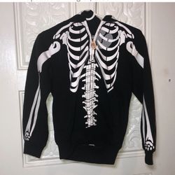 Boy’s Skeleton Full Zipper Hoodie Size 8
