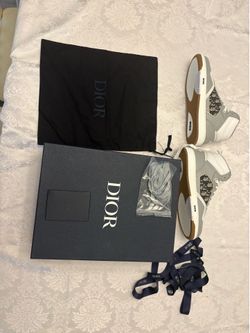 Dior B27 Grey High tops w/blue, beige logo design 43eu