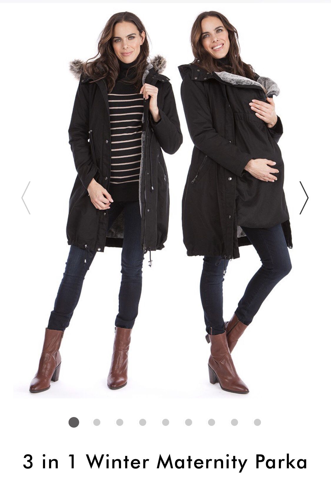 Seraphine 3 in 1 Maternity Parka- kangaroo cover included , size 10, MSRP $265