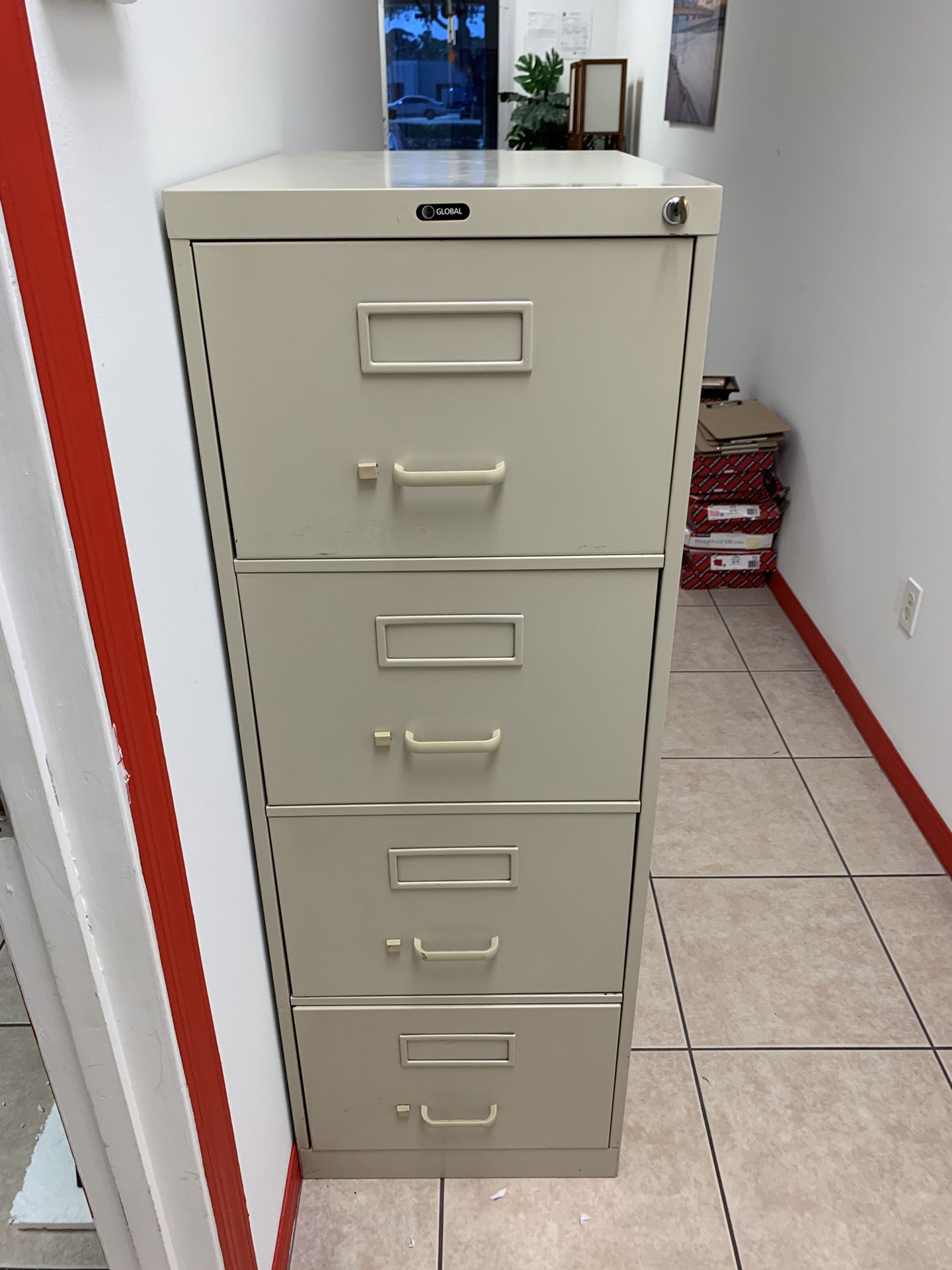 Legal size file cabinet with key
