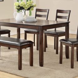 Dining Table + 4 Chairs & Bench