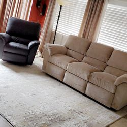 Lazyboy Sofa And Leather Chair