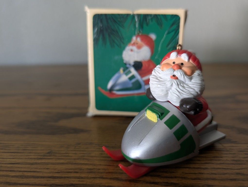 1984 Hallmark "Snowmobile Santa" Christmas Ornament