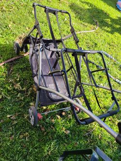 Double car seat stroller.