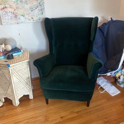 IKEA Strandmon Arm Chair Velvet Green 