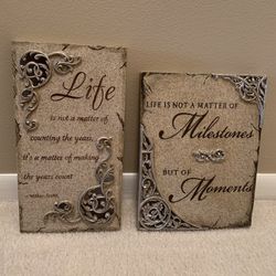 Two Plaster Type Wall Plaques. 