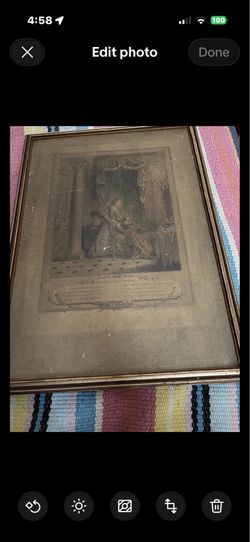 Antique French Engraving L’Evenement au Bal Framed Romantic Rococo Art as is