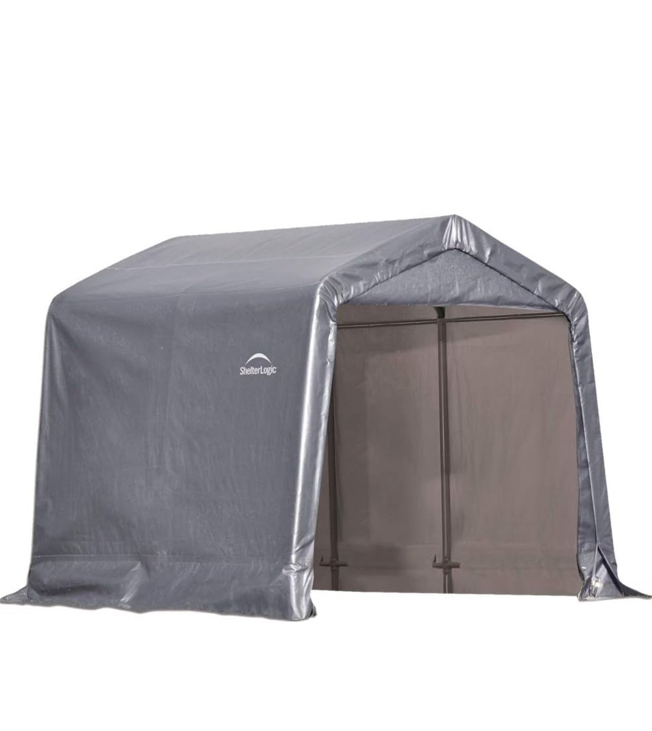 ShelterLogic 6' x 6' Shed-in-a-Box All Season Steel Metal Peak Roof Outdoor Storage Shed with Waterproof Cover