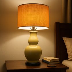 Elegant 30-Inch Tall Modern Ceramic Bedside Lamp – Perfect for Bedroom, Living Room, or Office